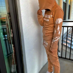 กางเกงวอร์มและชุดวอร์มสำหรับผู้ชายกางเกงวิ่งผ้าฟลีซผ้าฝ้าย100% พิมพ์ลายดิจิตัลสีพื้นสำหรับฤดูหนาวคุณภาพระดับพรีเมี่ยม - Product Image 4