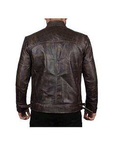 Blouson en cuir unisexe de style classique, tailles américaines, pour moto, col montant, veste en cuir personnalisée pour homme - Product Image 3