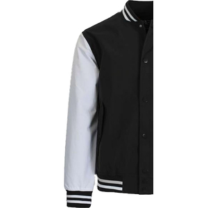 Veste universitaire sur mesure en gros d'usine, conception OEM, respirante, coupe-vent, haute qualité, broderie masculine, patch frontal en cuir véritable - Product Image 6