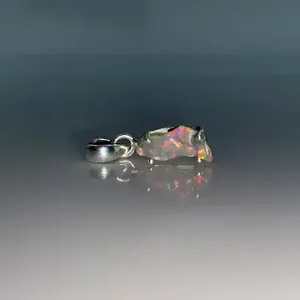 จี้โอปอลสีเงินสเตอร์ลิงแบบหลาย925ทำด้วยมือโอปอลจี้โอปอลธรรมชาติที่ไม่ซ้ำกันสไตล์วินเทจที่ไม่ซ้ำกันกับเพชรโมอิสสำหรับเด็ก - Product Image 2