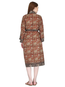 <b>Summer</b> European Cotton Maxi Robe Quality <b>Ladies</b> Bathrobe Kimono <b>Cardigan</b> with Casual Floral Print Boho Style Weddings Beaches - Product Image 3