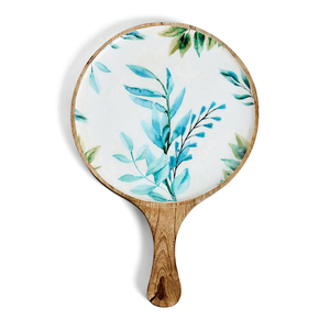 Plateau de service à pizza en bois personnalisable de super qualité, émail imprimé de belles fleurs pour plat de camping - Product Image 3