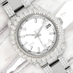 นาฬิกาผู้ชายหรูหราประดับเพชรโมอิสซาไนต์ ระยิบระยับ ดีไซน์พรีเมียม โดดเด่นสะดุดตา เหมาะสำหรับการสร้างลุคแฟชั่น - Product Image 2