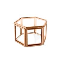 Kotak Kaca Geometris Heksagonal Rose Gold Modern Desain Baru Ukuran 3X1.5 Inci untuk Pernikahan Harga Terbaik