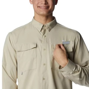 Camisa de rendimiento de pesca de manga corta con dos bolsillos para exteriores personalizada, camisas con botones de secado rápido, informal táctico para hombre UPF 50 - Product Image 6