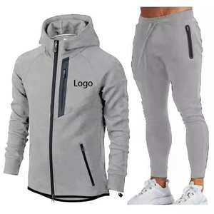 2025 Custom Zipper Hoodie & Jogger Set Chándal para hombre a prueba de viento para entrenamiento y deportes al aire libre - Product Image 1