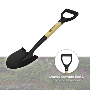 Piccola pala con manico in legno e punta ad anello, 75 cm. - Product Image 3