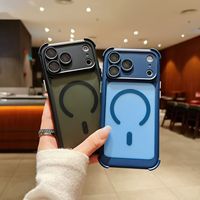 Casing HP Mewah Anti-Shock Pelindung Lensa Penuh TPU+PC dengan Pengisian Daya Nirkabel & Anti-Sidik Jari untuk 17/16 & 15 Pro Max