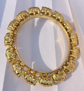 Bracelet en laiton floral et perlé élaboré. Une pièce de déclaration étonnante, disponible aux prix de gros - Product Image 2