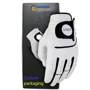 Canleo-guantes de Golf de cuero con embalaje, manoplas de mano izquierda, manoplas transpirables antideslizantes con logotipo personalizado OEM - Product Image 2
