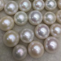 AA + naturel 12-14mm rond perle d'eau douce en vrac demi et non percé croustillant et lumineux polyvalent pour la fabrication de bijoux
