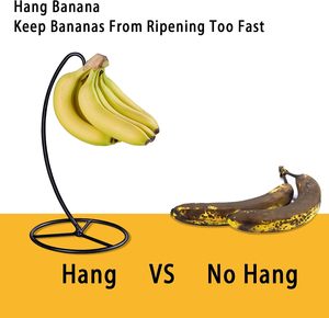 Elegante Black Iron Metal <span class=keywords><strong>Banana</strong></span> Holder Stand Multifuncional Aço Fruit <span class=keywords><strong>Rack</strong></span> Armazenamento ODM Design para Cozinha Sala de estar - Product Image 2