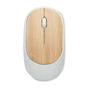 Souris sans fil en bambou Curvy Bam, accessoires de bureau écologiques - Product Image 3