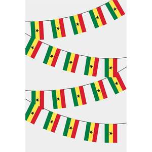 Ghanaian Rectangular Party <b>Banners</b> Guirlande Elegant Fanions for Festive Decorations - Product Image 1