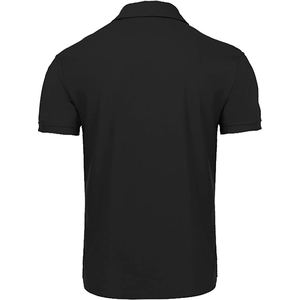 เสื้อโปโลผู้ชายผ้าคอตตอนผสมสีดำ เนื้อผ้าเรียบ แขนสั้น ผู้จัดจำหน่ายเสื้อยืดส่งออกจำนวนมากสำหรับผู้ชาย - Product Image 3