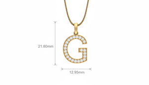 Pendentif minimaliste en or et diamants en forme de lettre G, or 18 carats avec diamants naturels certifiés, bijoux fins personnalisés élégants pour femmes - Product Image 2