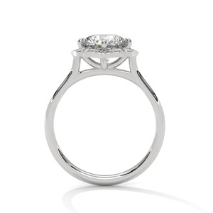 Anillo Solitario con Halo Floral de Moissanita de Corte Brillante Redondo de 2.0 ct, Plata de Ley 925 - Product Image 5