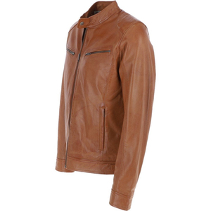 Chaqueta de piel de oveja auténtica para hombre de alta calidad, venta al por mayor, ropa de piel perforada ajustada, tela tejida de Pakistán - Product Image 2