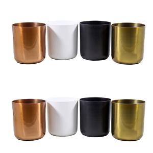 Frascos de velas de metal de hierro con logotipo personalizado para la fabricación de velas de soja, tarros de contenedores de velas de color latón y cobre, Juego de 4 cuatro de Ind - Product Image 1