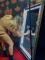 Miroir Photo Interactif Tactile Réglable pour Cabine Photo de Fête et Appareil Photo Selfie
