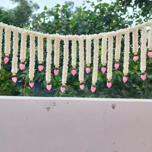 Jasmine Lotus Bud Toran flor Bandarwar pared colgante puerta cenefa lujo boda tema Fiesta guirnalda decoración Floral telón de fondo - Product Image 1