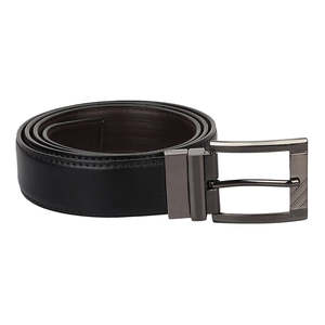 Ceinture habillée en cuir PU réversible double face chaude pour hommes longueur personnalisée noir et marron avec boucle rotative Vintage Logo personnalisé - Product Image 5