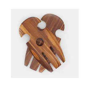 Pinzas de madera para servir, cuchara de manos para ensalada, 2 piezas para accesorios de cocina, uso de mesa, por debajo de su presupuesto