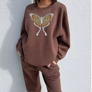 Ensemble de survêtement en molleton 100% coton pour homme |   Sweat à capuche à col rond |   Imprimé uni, séchage rapide, respirant, chaud, athlétique - Product Image 3