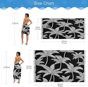 Smooth Polyester <b>Sarong</b> Fashionable Swim Cover Up for Summer Adventures - Product Image 5
