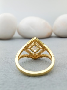 D'VINS JEWELS Classic Style ASSCHER VVS Moissanite Diamond 925 STERLING SILVER Lab Grown Diamond Engagement Ring - Product Image 4