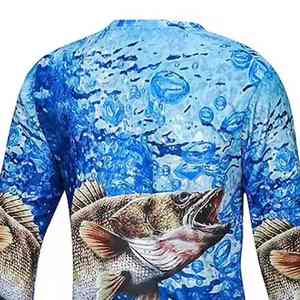 Nueva Camiseta de Pesca de Manga Larga para Hombre con Diseño de Pesca y Estampado por Transferencia Térmica, Hecha en Pakistán - Product Image 6