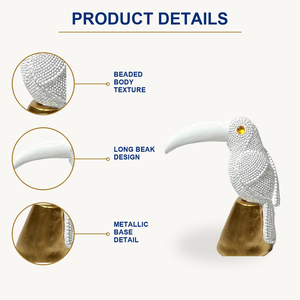 Adorno Nórdico Creativo de Pájaro de <span class=keywords><strong>Boca</strong></span> <span class=keywords><strong>Grande</strong></span> con Cuentas, Simulación de Animal Pequeño, Decoración para Sala de Estar, Mueble de TV, Regalo de Inauguración de Casa - Product Image 2