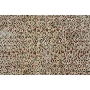 Tapis traditionnel en laine beige marron 4x8 pieds Patchwork de style classique turc vintage pour décorations de vie Latex pour couloir chevet - Product Image 5
