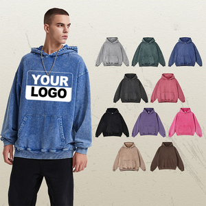 Sudadera con Capucha Personalizada de Estilo Vintage, Extra Grande, de Felpa, Lavada al Ácido, con Parches, para Hombre - Product Image 5