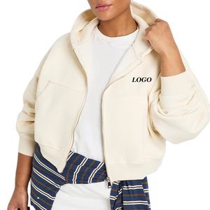 Sweat-shirt pour femme au design streetwear décontracté avec fermeture éclair, tissu de haute qualité à prix avantageux pour les commandes en gros avec logo personnalisé - Product Image 1