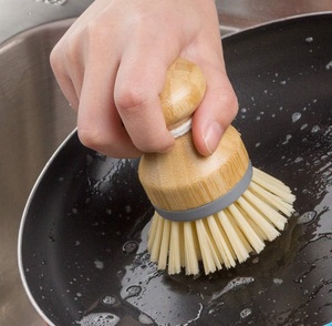 Cepillo de Palma de Madera (Paquete de 2) Estropajo Natural Ecológico para Ollas, Sartenes y Fregaderos de Cocina, Limpieza de Madera Resistente - Product Image 6