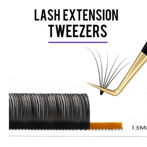 Juego de Pinzas de Precisión para Extensión de Pestañas de Uso Profesional, Color Negro, Punta de Fibra Especial - Product Image 3