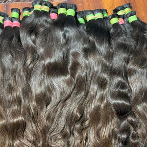 Meilleure qualité 100% extensions de cheveux humains indiens bruts paquets de trame corporelle ondulés approvisionnement en gros de vendeur de confiance - Product Image 1