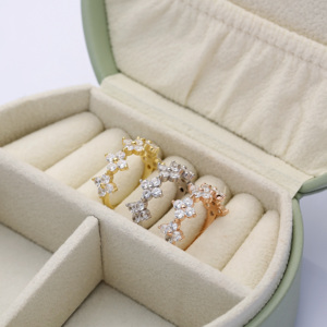 แหวนคลัสเตอร์ทำมือดีไซน์ดอกไม้หิน CZ 925เครื่องประดับผู้หญิงเงินสเตอร์ลิงเครื่องประดับชั้นดีสำหรับตุรกีขายส่ง - Product Image 2