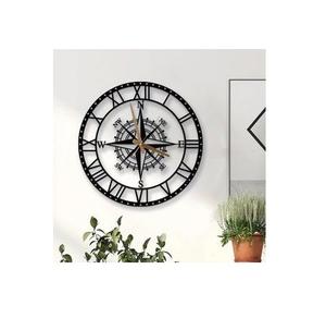 Horloge murale en métal antique faite à la main pour la maison salon salle à manger chambre et bureau or noir 27.5 pouces fabricant indien usine - Product Image 2