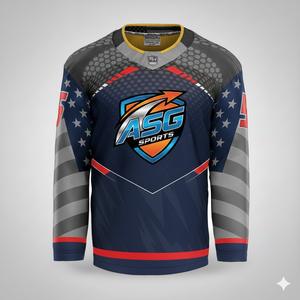 Conjunto de Uniforme de Hockey Personalizado, Camisetas de Hockey sobre Hielo Sublimadas, 100% Poliéster Transpirable, Logotipo Frontal, Servicio OEM - Product Image 2