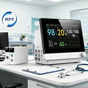 Moniteur patient portable pour USI et USCC, écran 12 ou 15 pouces, avec AG, EtCO2, BIS cardiaque, CO, signes vitaux et imprimante ECG - Product Image 1