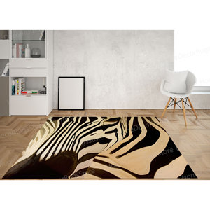 Alfombra con Estampado de Pintura Abstracta de Cebra - Diseño Animal Moderno, Alfombra Gobelino - Product Image 5