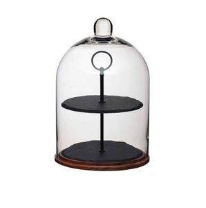 Elegante Soporte para Pastel de Metal con Cúpula de Vidrio para una Presentación de Pastel con Estilo en Bodas, Cumpleaños y Ocasiones Especiales en el Hogar - Product Image 1