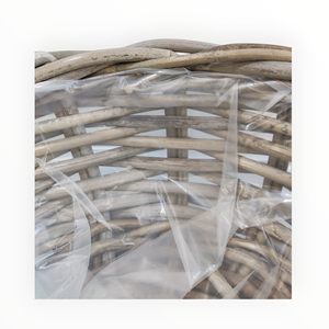 Panier à fruits en rotin gris Kubu traditionnel avec doublure en plastique, paniers de rangement naturels fonctionnels - Product Image 5