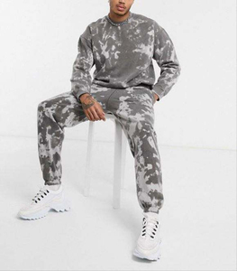 Nuevo diseño de gran tamaño hombres chándal de dos piezas Tie Dye Hoodie Street Wear hombres bolsillos pantalones conjunto - Product Image 2