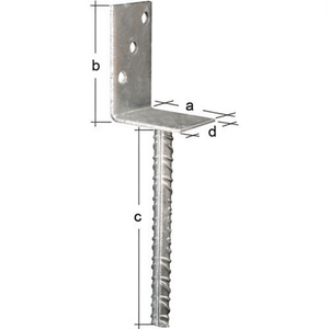 Soporte de Poste en Forma de L ETA-10/0210 80x100x200x60mm Galvanizado en Caliente GAH con Ganchos y Rieles - Product Image 3