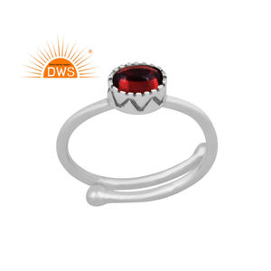 Anillo apilable de plata de ley fina hecho a mano con granate natural, joyería personalizada para mujer, regalo para ella, más vendido. - Product Image 1