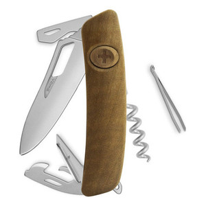 Coltello Pieghevole Swiza Le No-Rtro ALLMATT SH03 - 12 Funzioni con Manico in Legno di Noce - Product Image 1