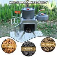 Estufa Portátil para Tienda de Campaña INBESTCAMP, Estufa de Leña de Acero Inoxidable, Calentador y Cocina Plegable para Acampar, para Calentar Tiendas de Campaña en Invierno